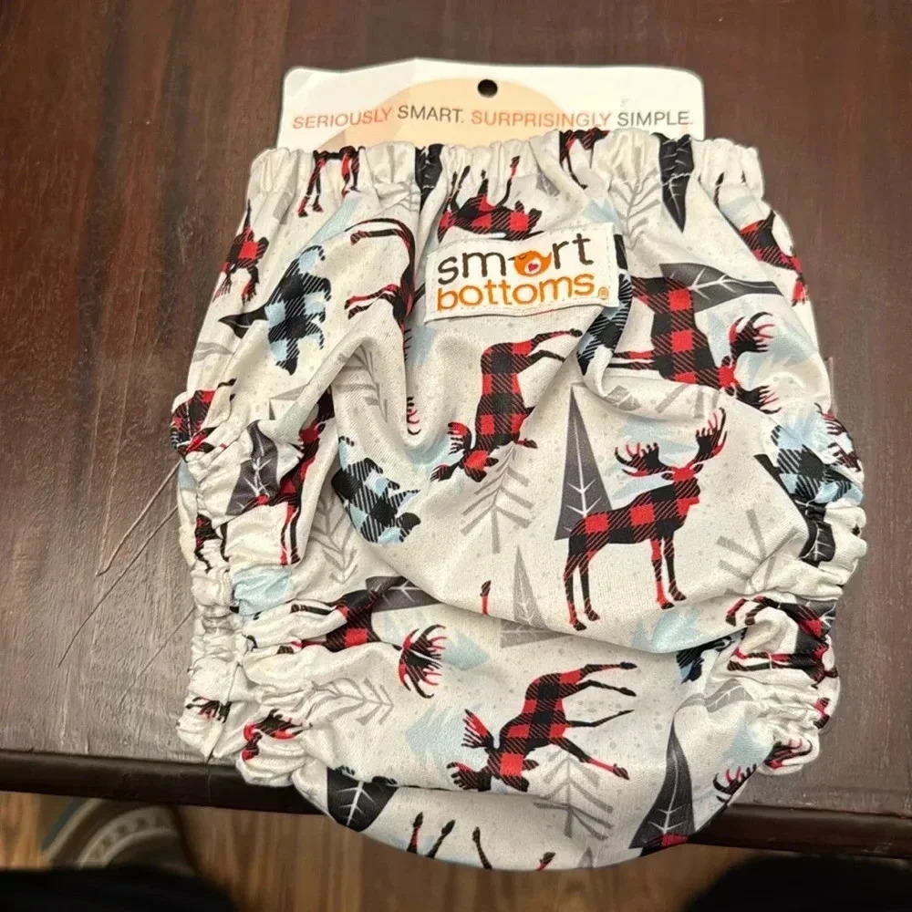 NWT Smartbottoms reindeer diaper cover OS (10-35lbs)